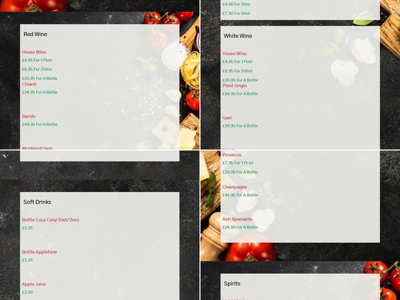 Piccolo at 42 North Hill Menu