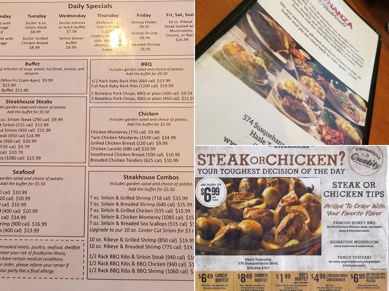 Bonanza Menu
