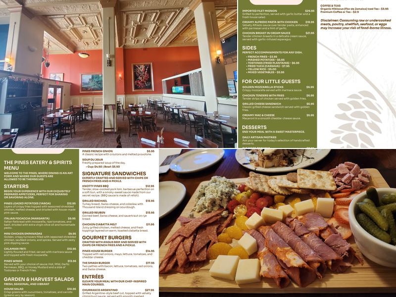 The Pines Eatery & Spirits Menu