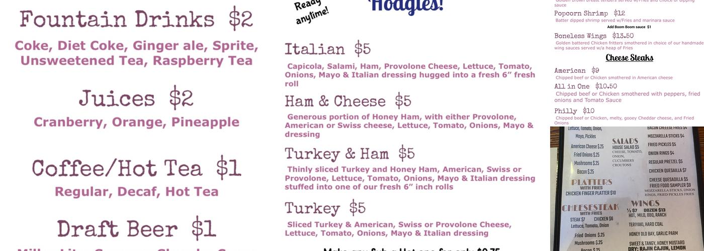 Hard Coal Cafe 2 Menu