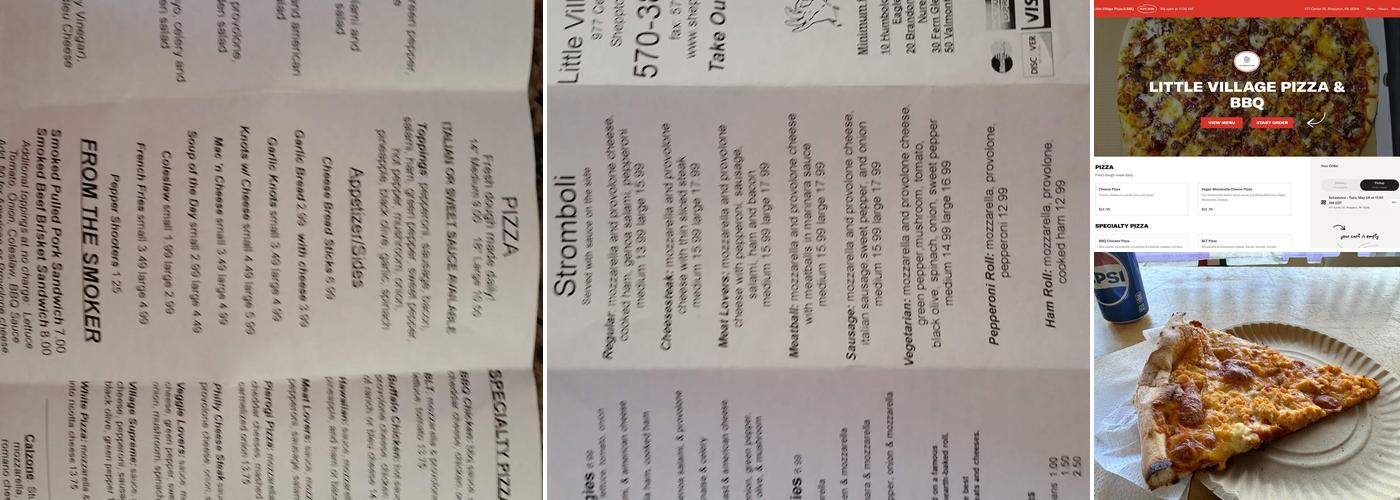 Little Village Pizza & BBQ Menu