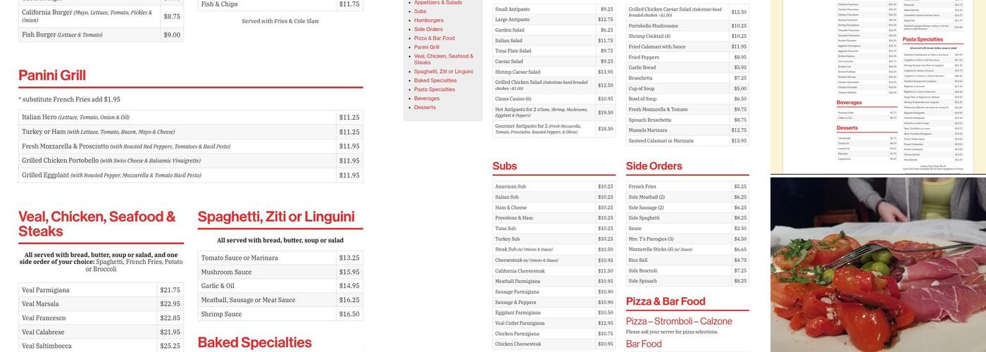 Francesco's Ristorante and Gourmet Pizzeria Menu