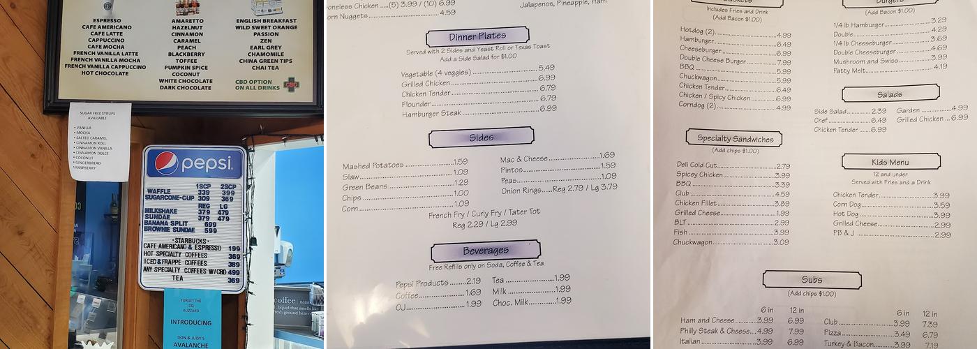 Valley Diner Menu