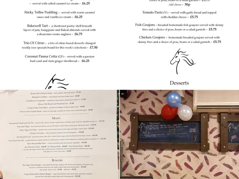 The Nags Head Menu