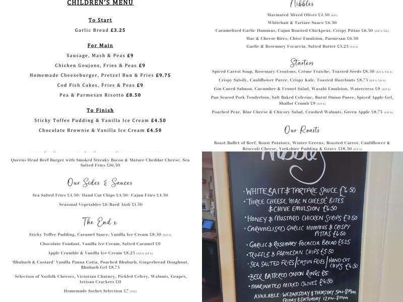 The Queens Head Menu