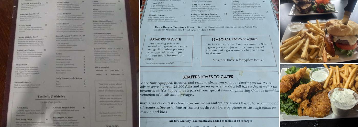 Loafers Station Menu