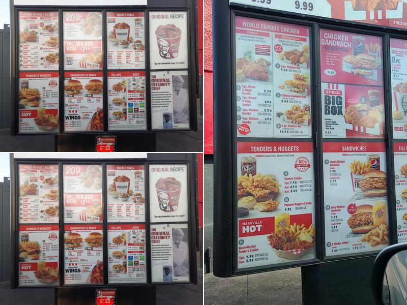KFC Menu