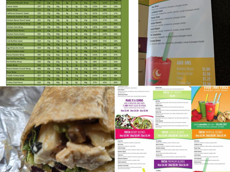 Nectar Smoothie Cafe Menu