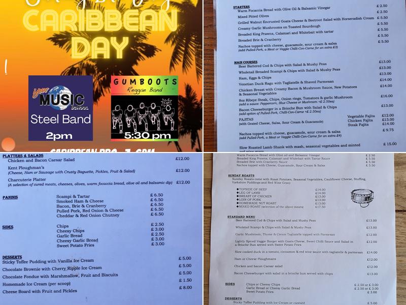 The Drum Inn Menu