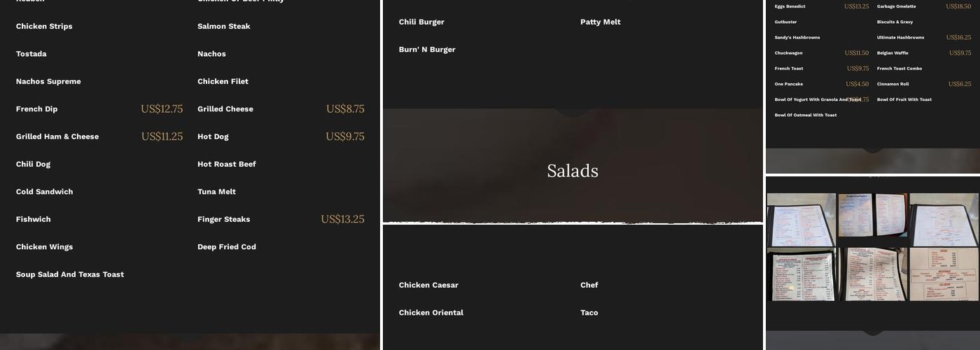 Sam's Restaurant Menu