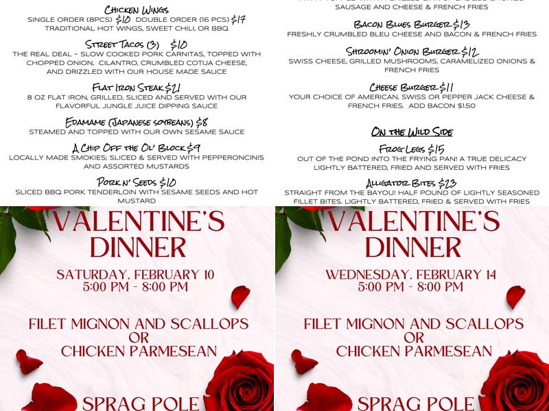 Sprag Pole Restaurant & Inn Menu