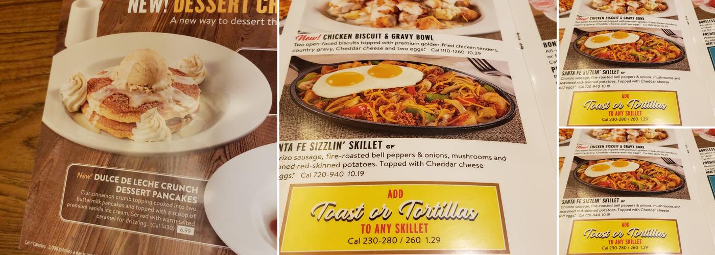 Denny's Restaurant Menu