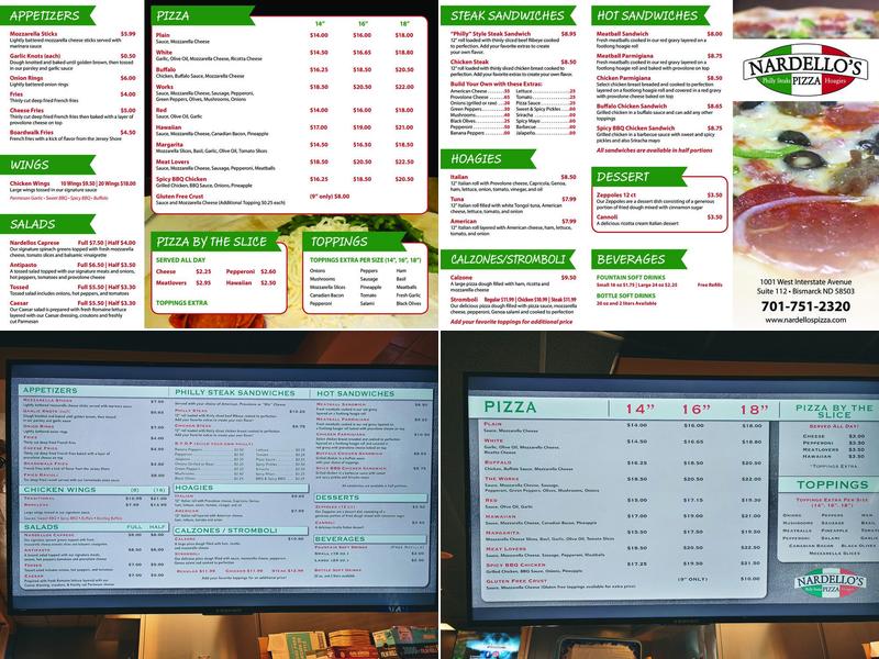 Nardello's Pizza Menu