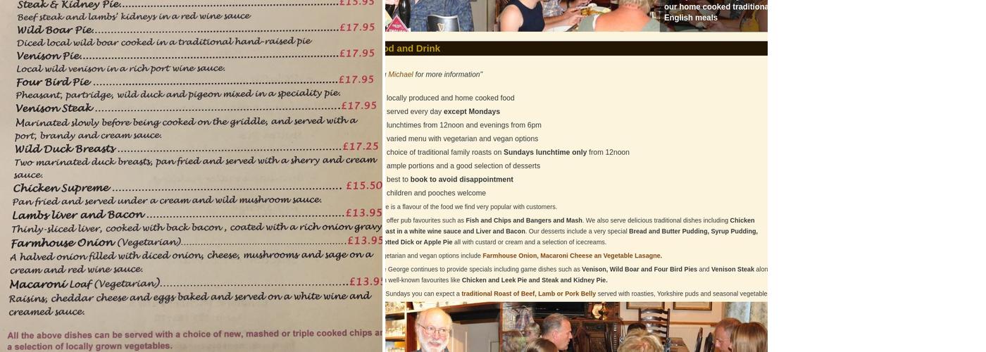 The George Inn Menu