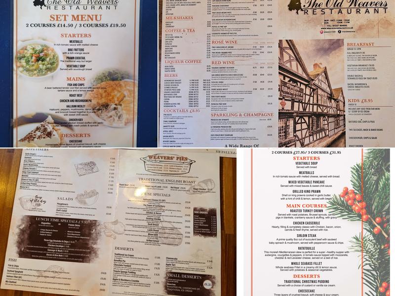 Old Weavers House Menu