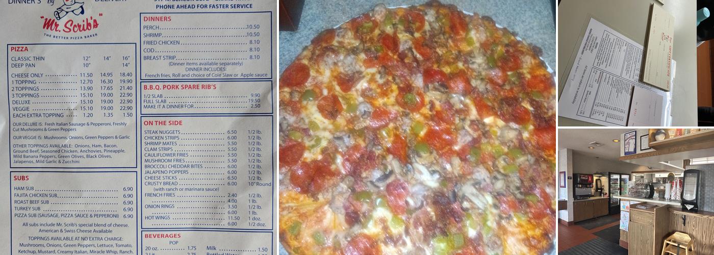 Mr Scrib's Pizza Menu