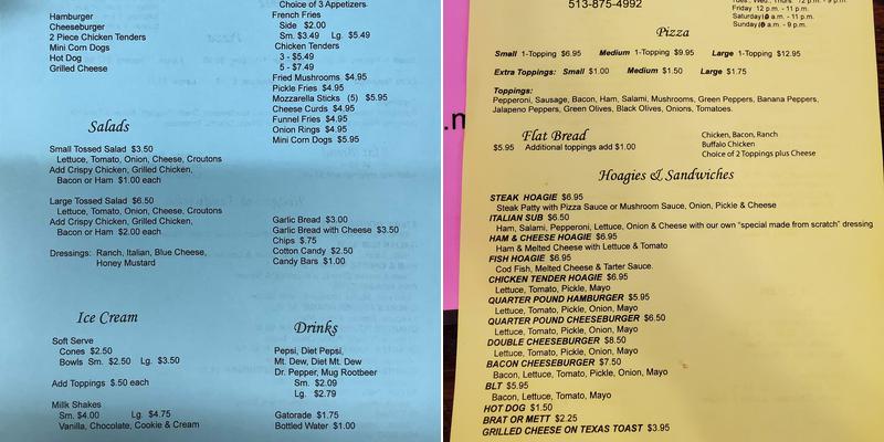 Lake Lorelei Restaurant Menu