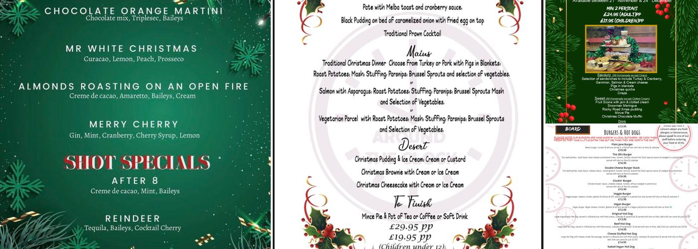 Around The Clock, Whitstable Menu