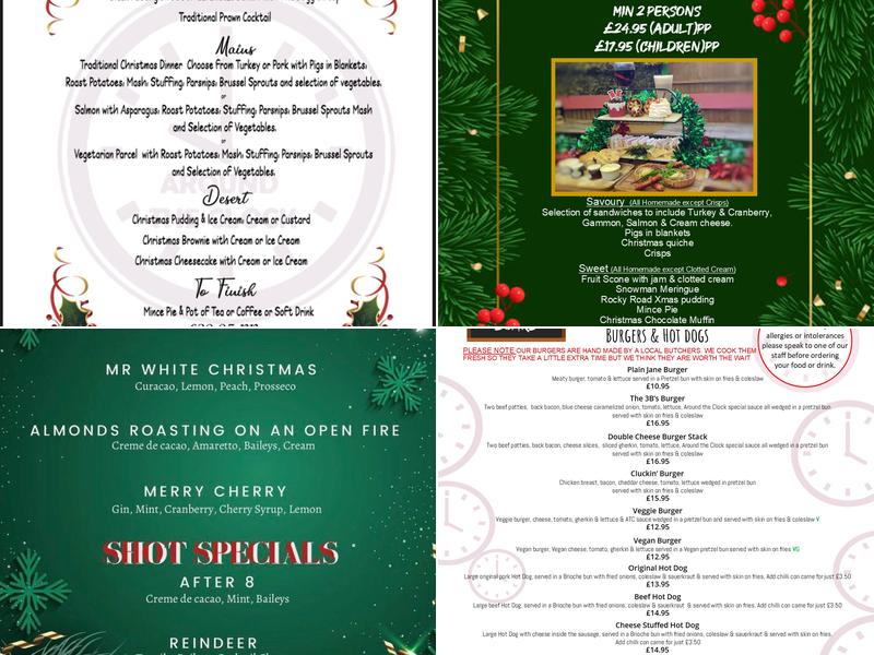 Around The Clock, Whitstable Menu