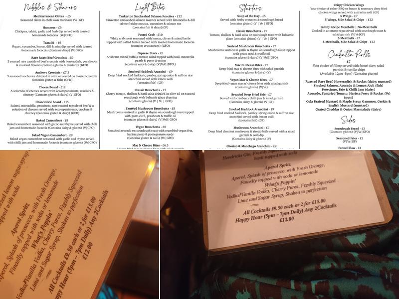 Thirty Nine Whitstable Menu