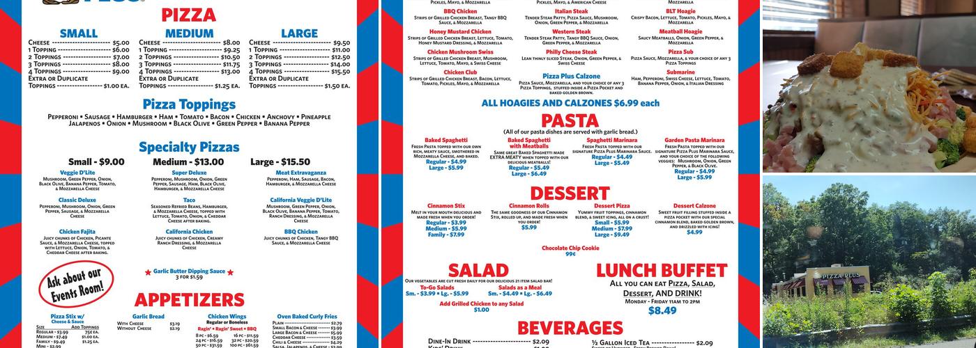 Pizza Plus Menu
