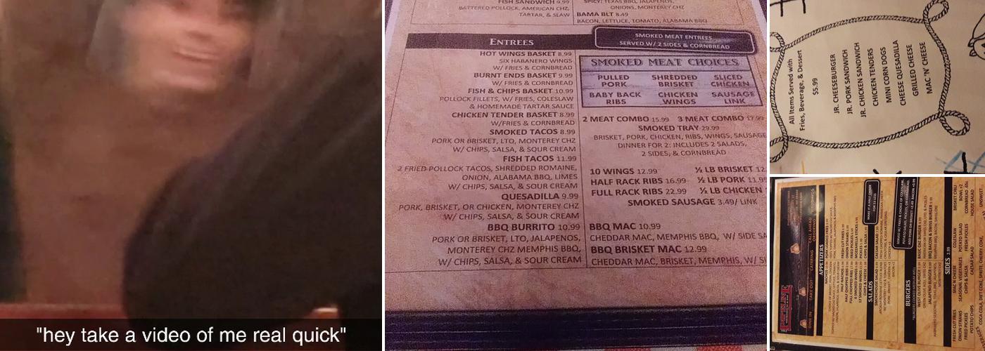 The Pipeline Underground Saloon Menu