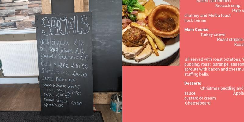 The Riverside Bar Restaurant Menu