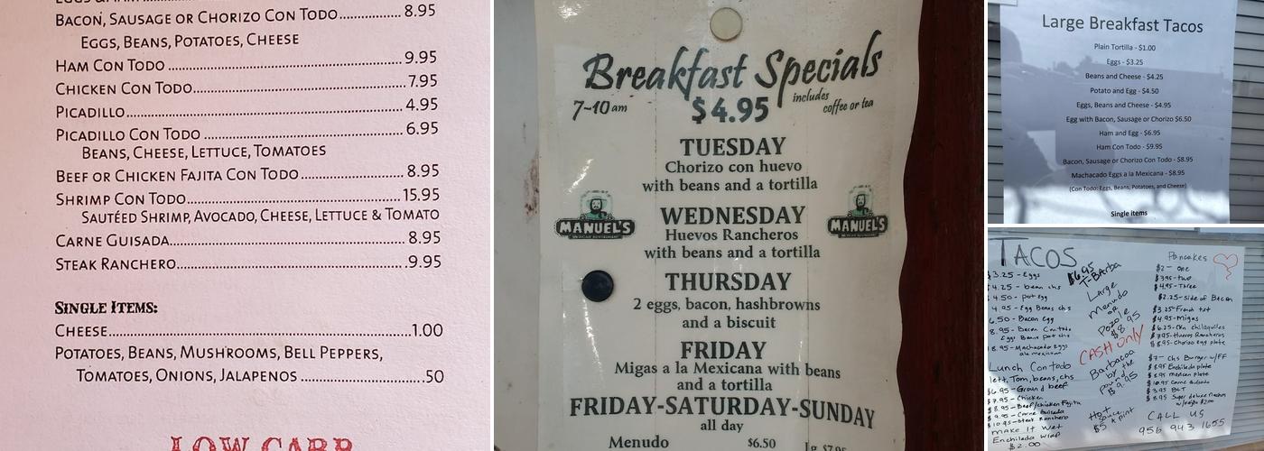Manuel's Menu
