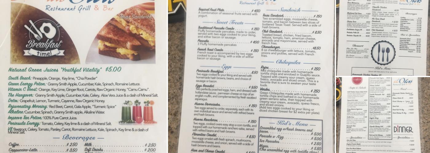 Las Olas Menu