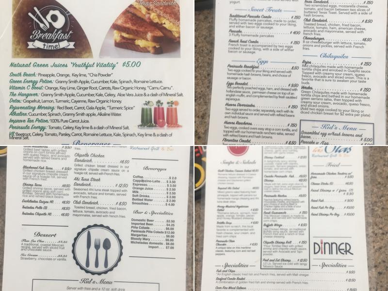 Las Olas Menu