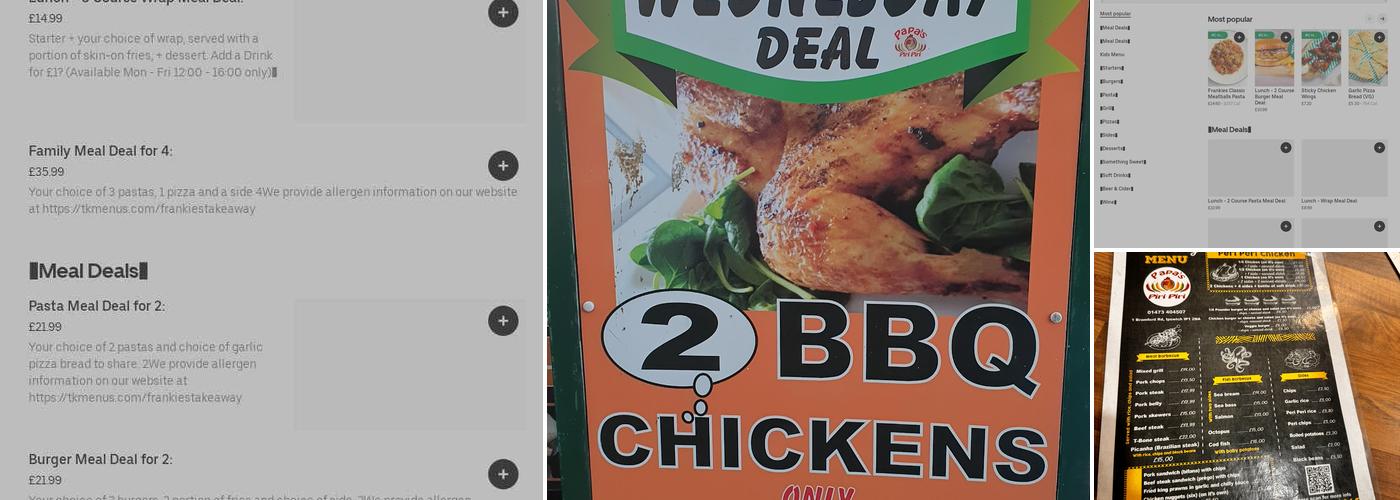 Papas Piri Piri Restaurant Take Away Menu