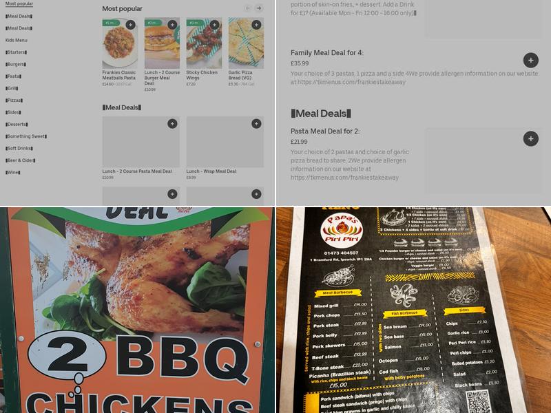 Papas Piri Piri Restaurant Take Away Menu