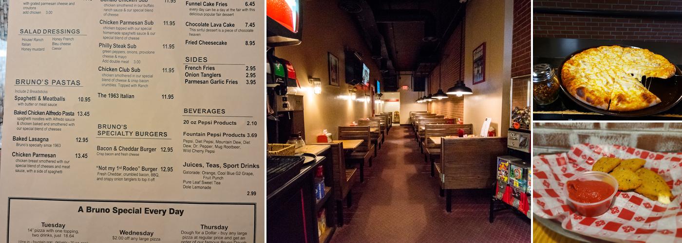Bruno's Pizza Menu