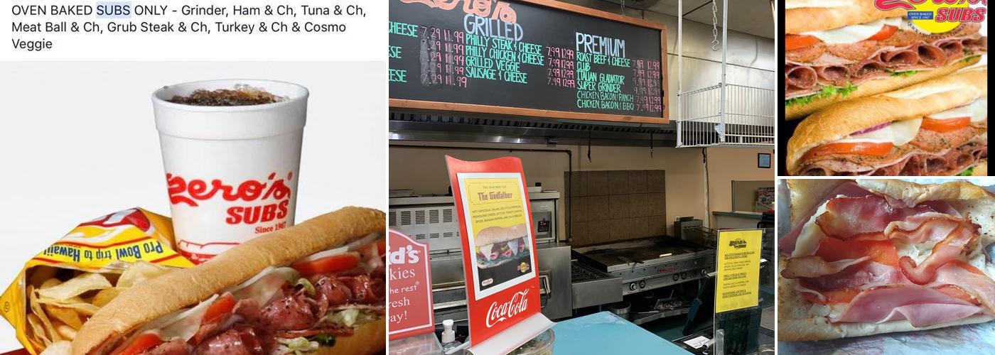 Zero's Subs Hilltop Menu