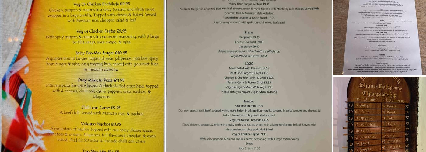 The Swan Inn Of Hoxne Menu