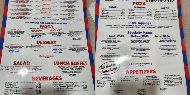 Pizza Plus Menu
