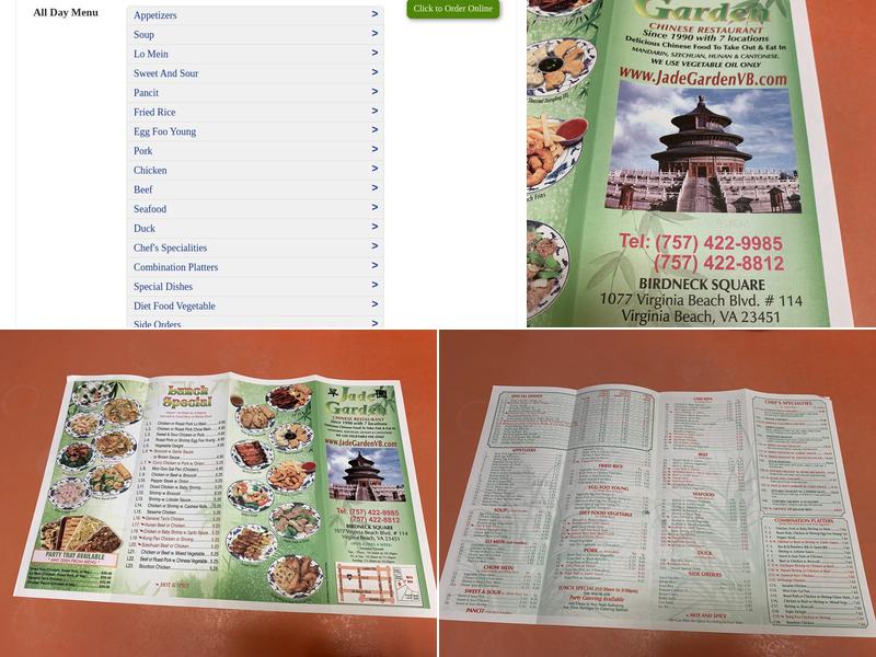 Jade Garden Menu
