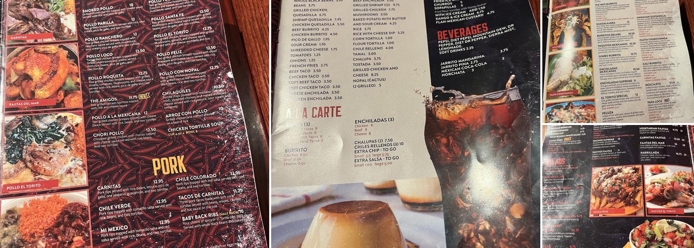El Torito Menu