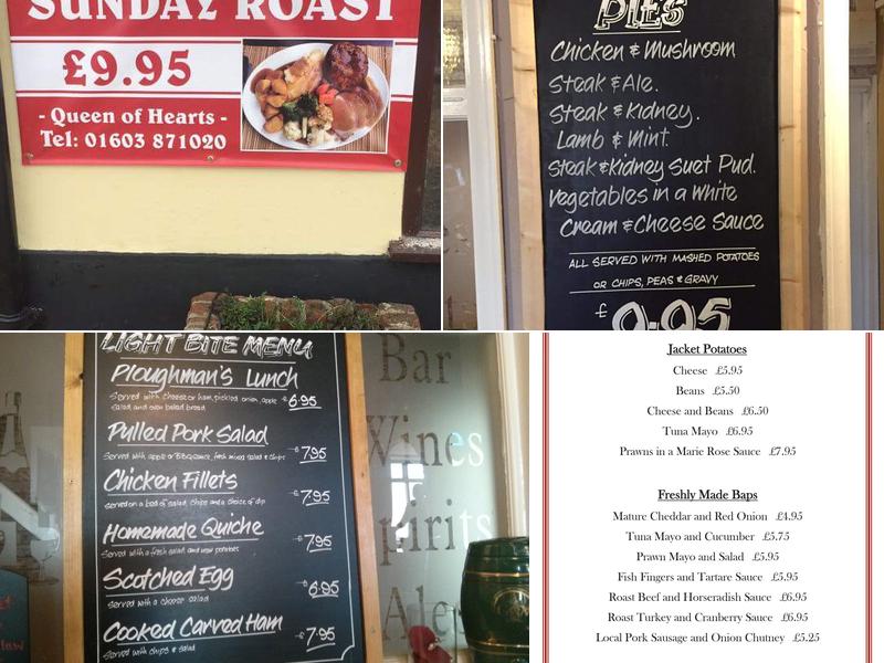 Queen of Hearts Menu