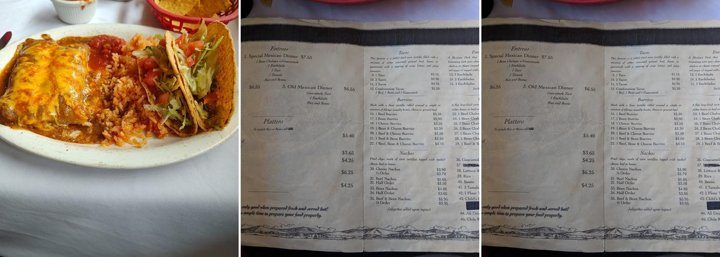 Old Mexico Restaurant Menu