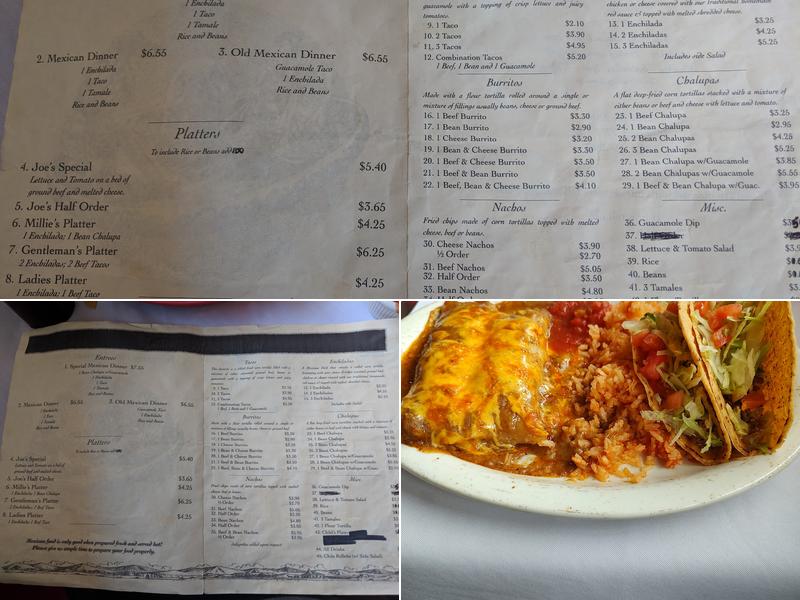 Old Mexico Restaurant Menu