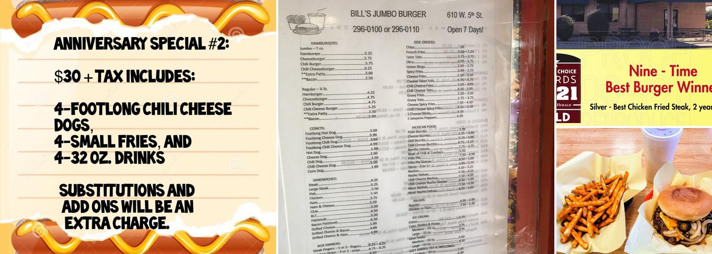 Jumbo Joe's #5 Plainview Menu