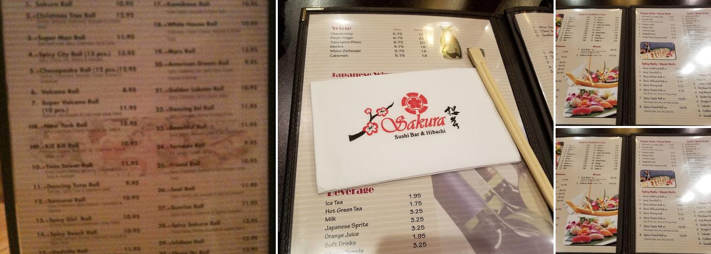 Sakura Japanese Restaurant Menu