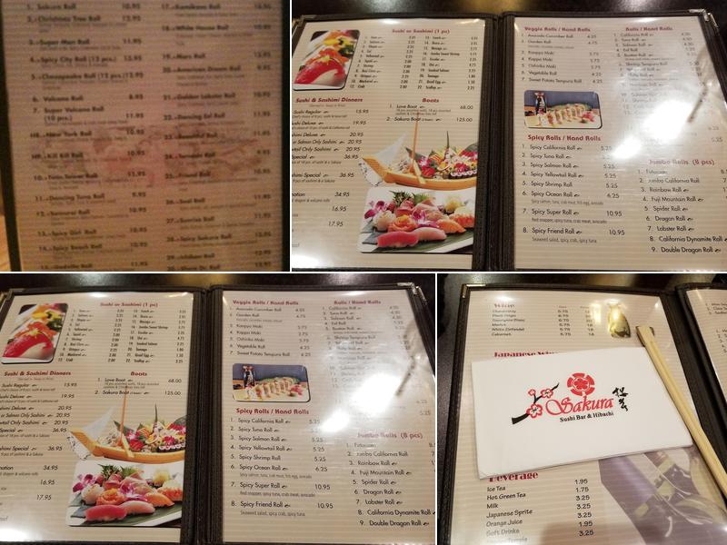 Sakura Japanese Restaurant Menu