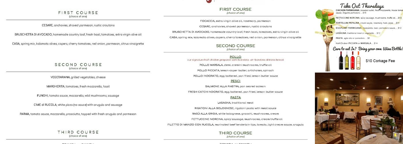 La Bella Italia Laskin Menu