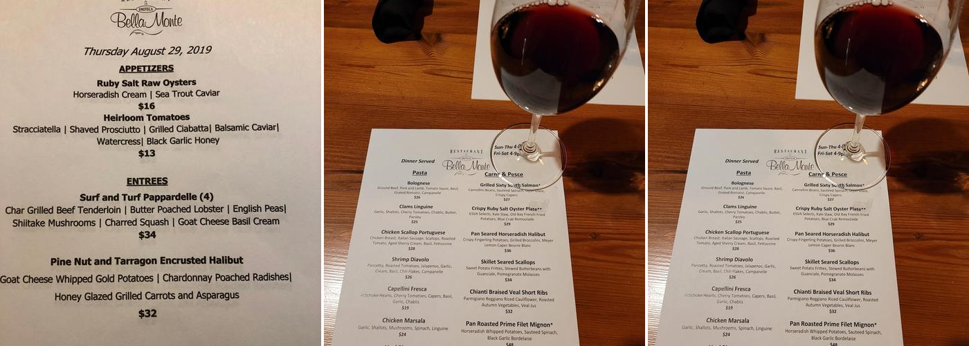 Bella Monte Restaurant & Enoteca Menu