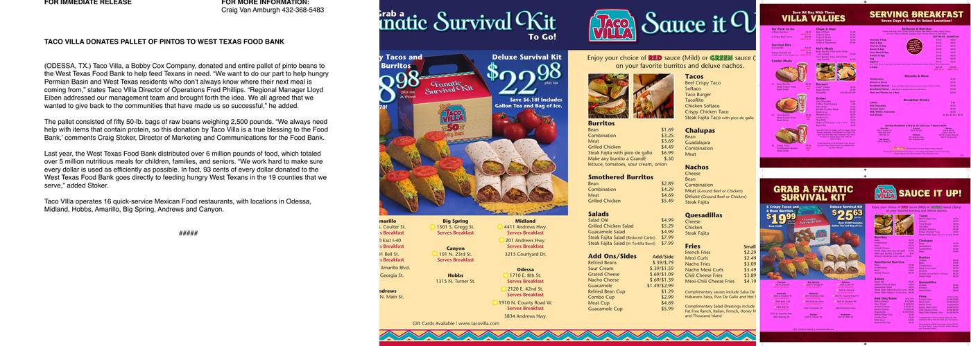 Taco Villa Menu
