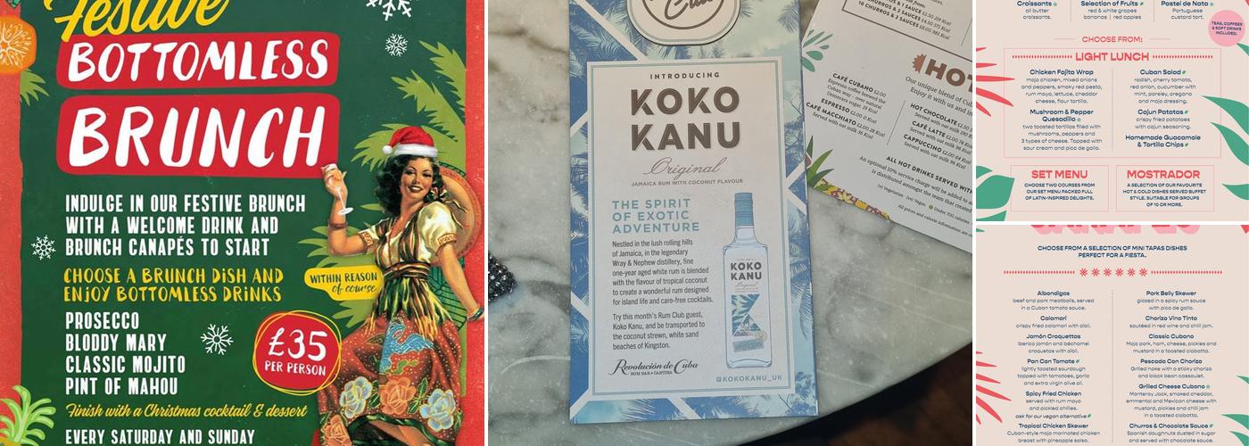 Revolución de Cuba Norwich Menu