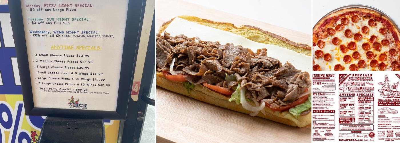 Cal'z Pizza, Subs, & Wings Hampton Blvd. Menu