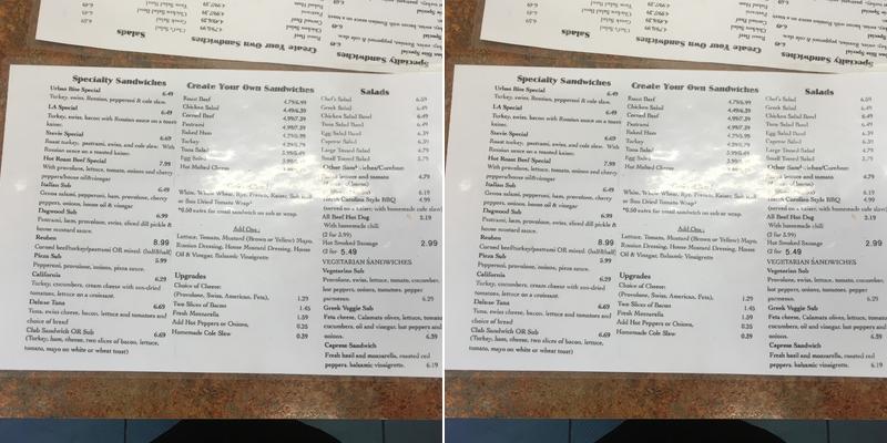 Urban Bite Menu